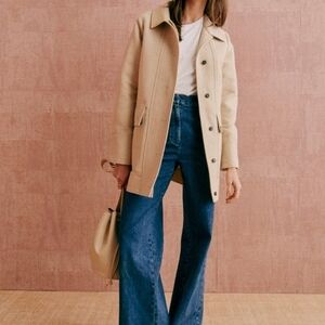 Sézane Beige Textured Coat